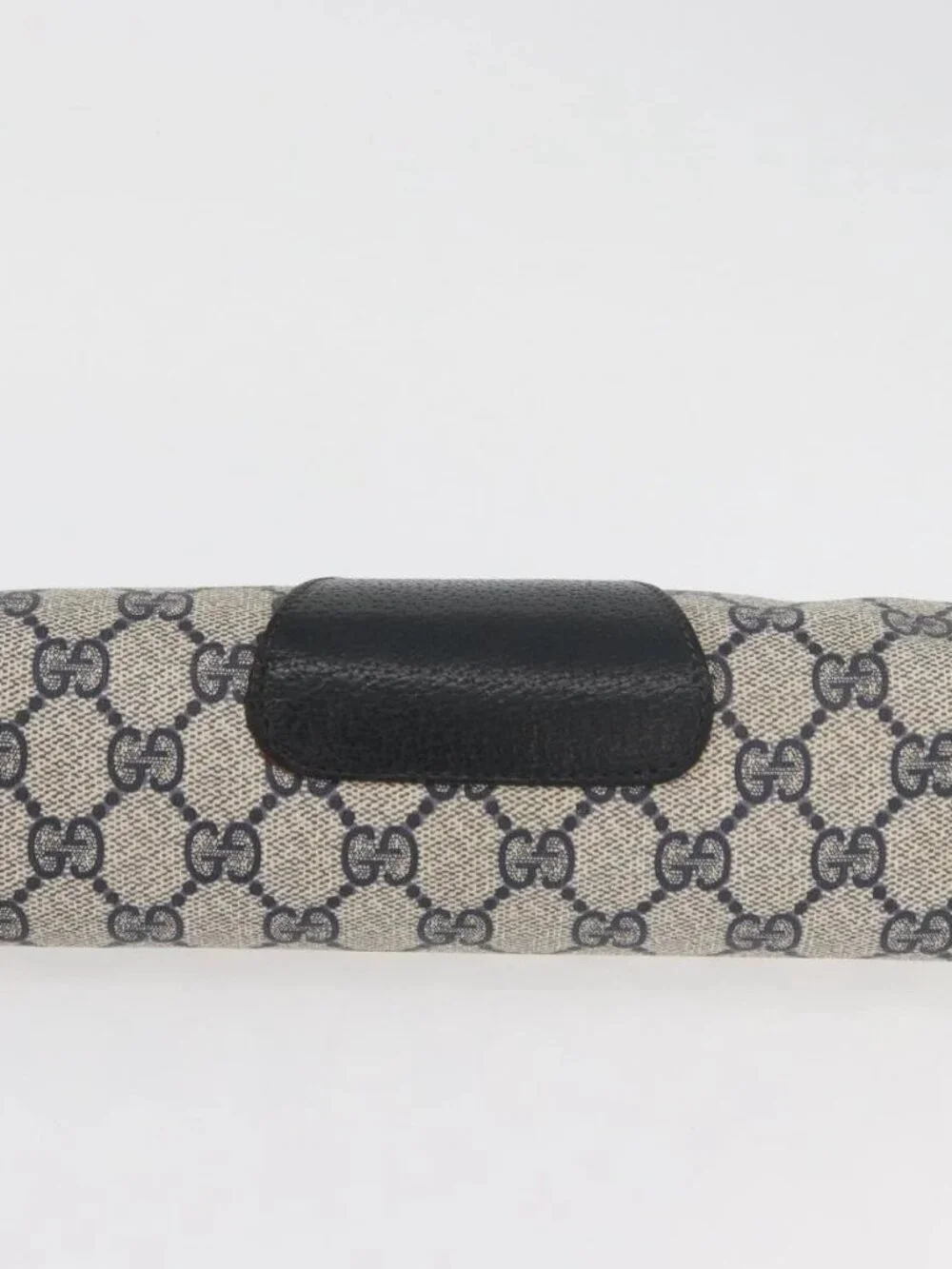 GUCCI GG Supreme Sherry Line Clutch Bag PVC Navy Red 89 01 032 Auth 182810